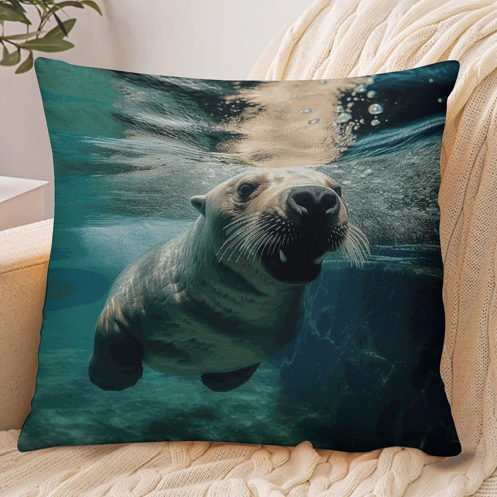 Fekiloot Style Funny Sea Lion Pillowcase Pillow Sham Pillow Case