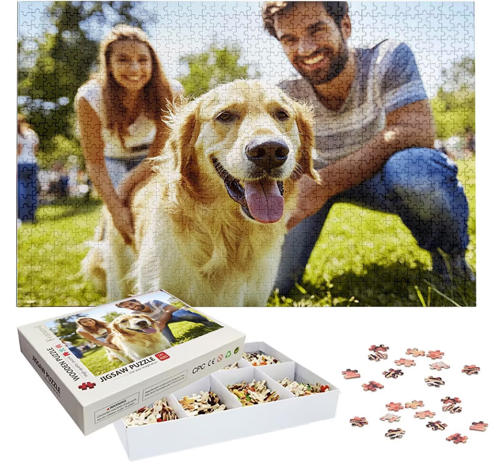 Puzzle Personalizado con Foto, Personalizada Rompecabezas Personalizado Diseña tu Logo Foto o Texto, Personalizado Navidad Halloween San Valentín Parejas Niños Familia Amigos h-2301