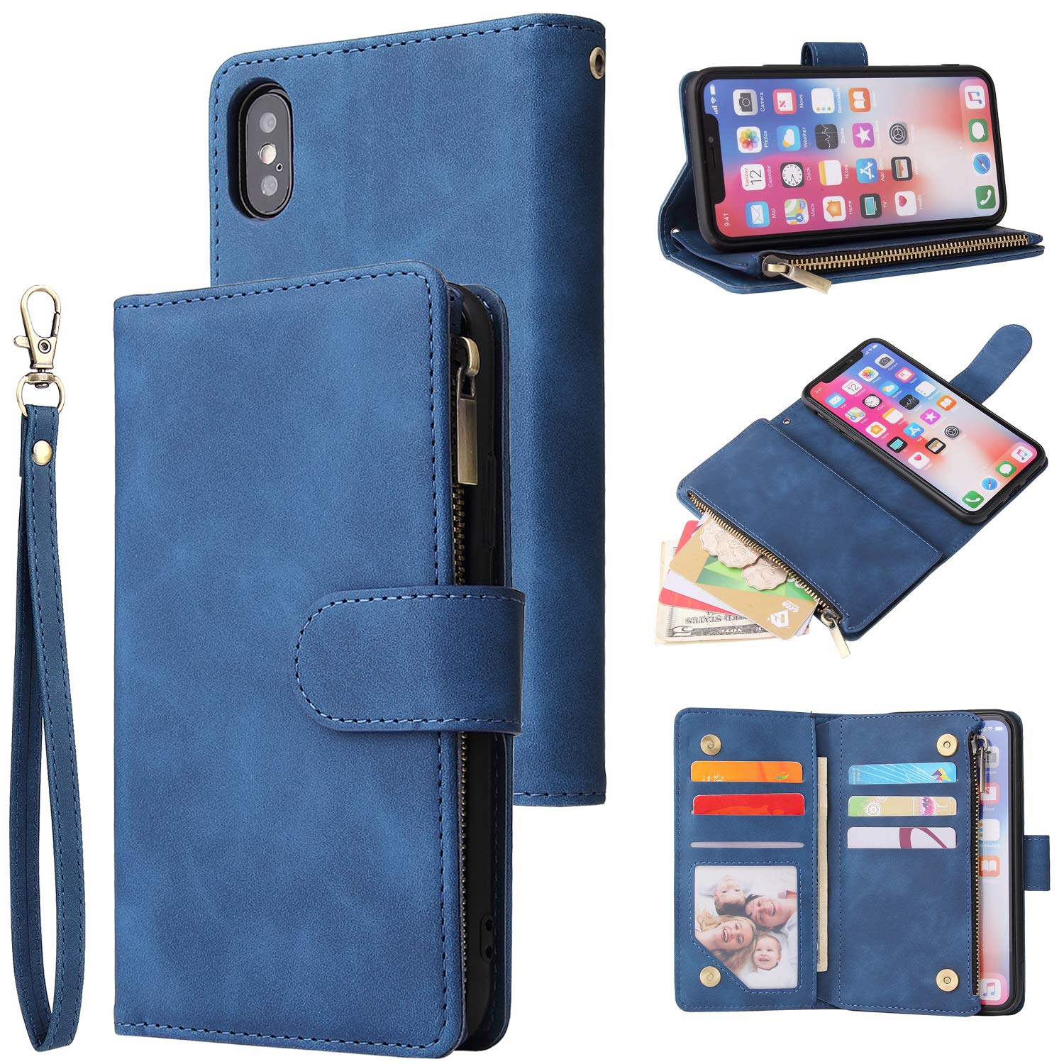 Amazon.com: UEEBAI Wallet Case for iPhone X/iPhone Xs, PU Leather