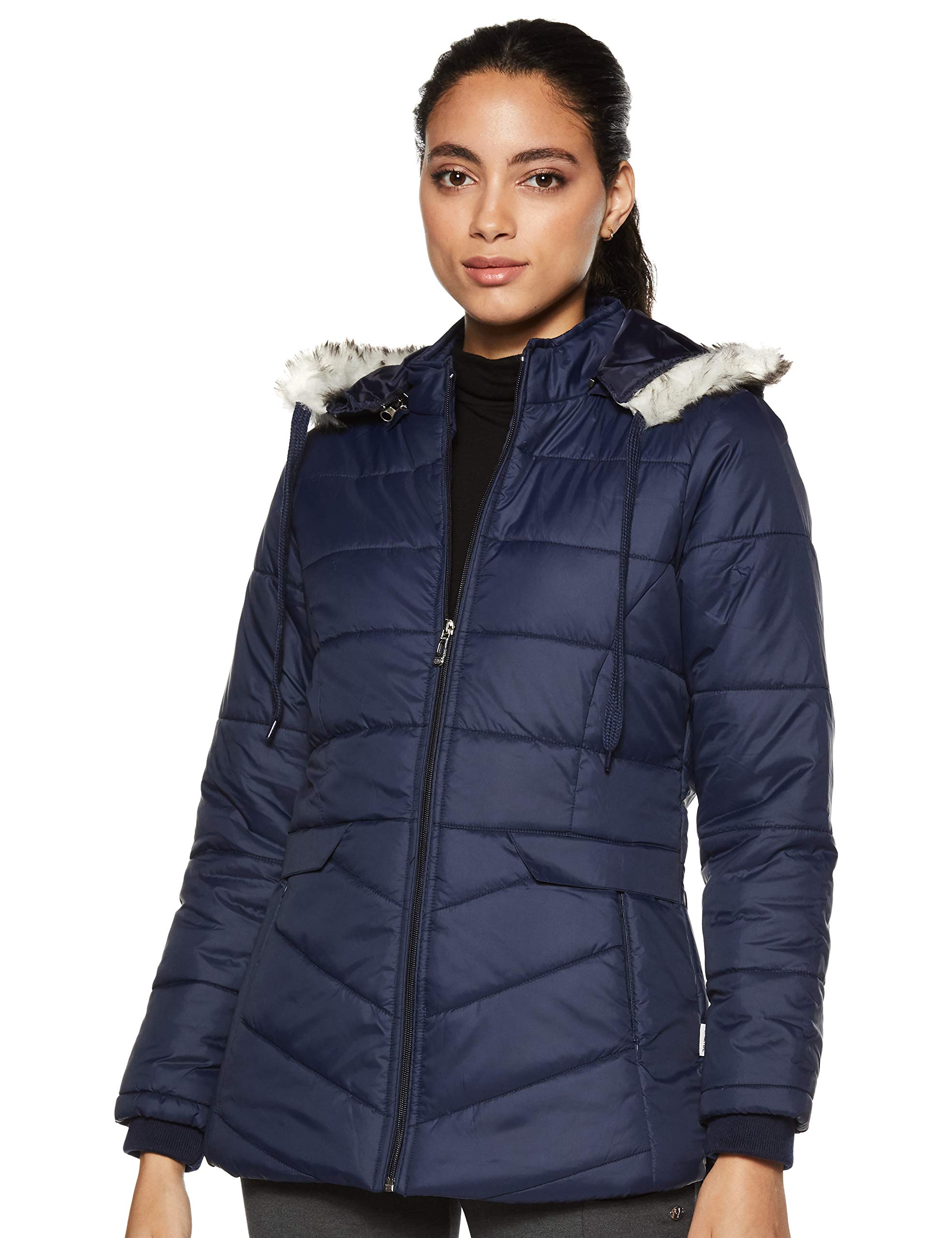 CazibeWomen's Quilted, Navy, 40