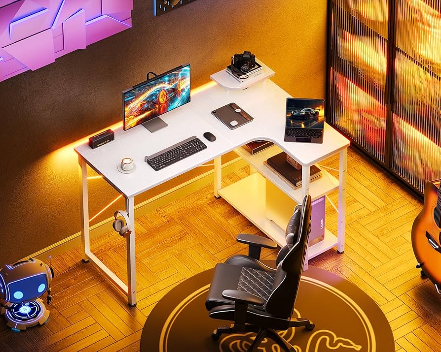 Amazon | AODK パソコンデスク L字 ゲーミングデスク 幅90