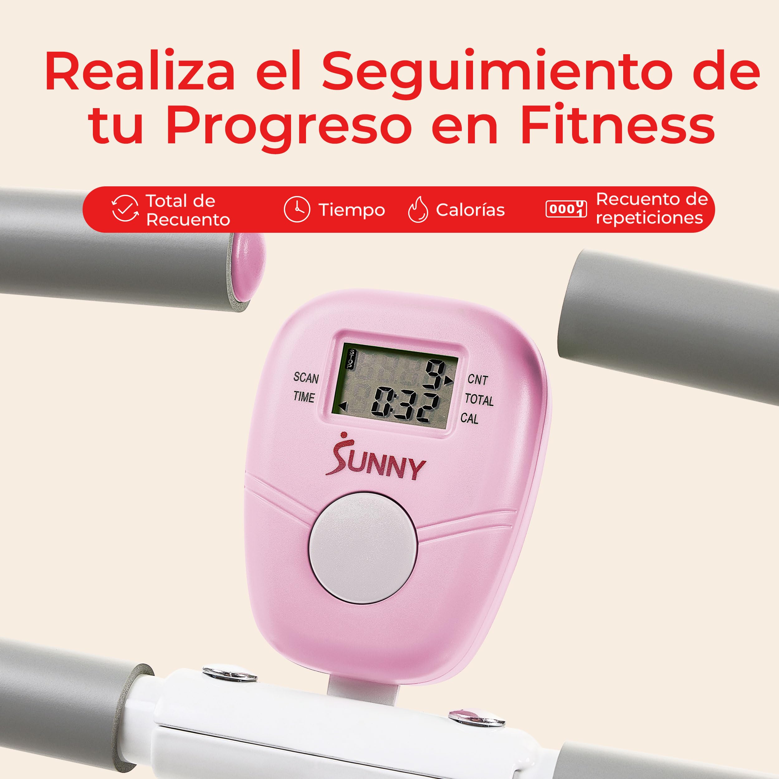 Sunny Health & Fitness Row-N-Ride Squat Trainer, Máquina de Sentadillas Plegable con Resistencia Ajustable, Equipo de Entrenamiento para Brazos, Glúteos y Piernas en Casa