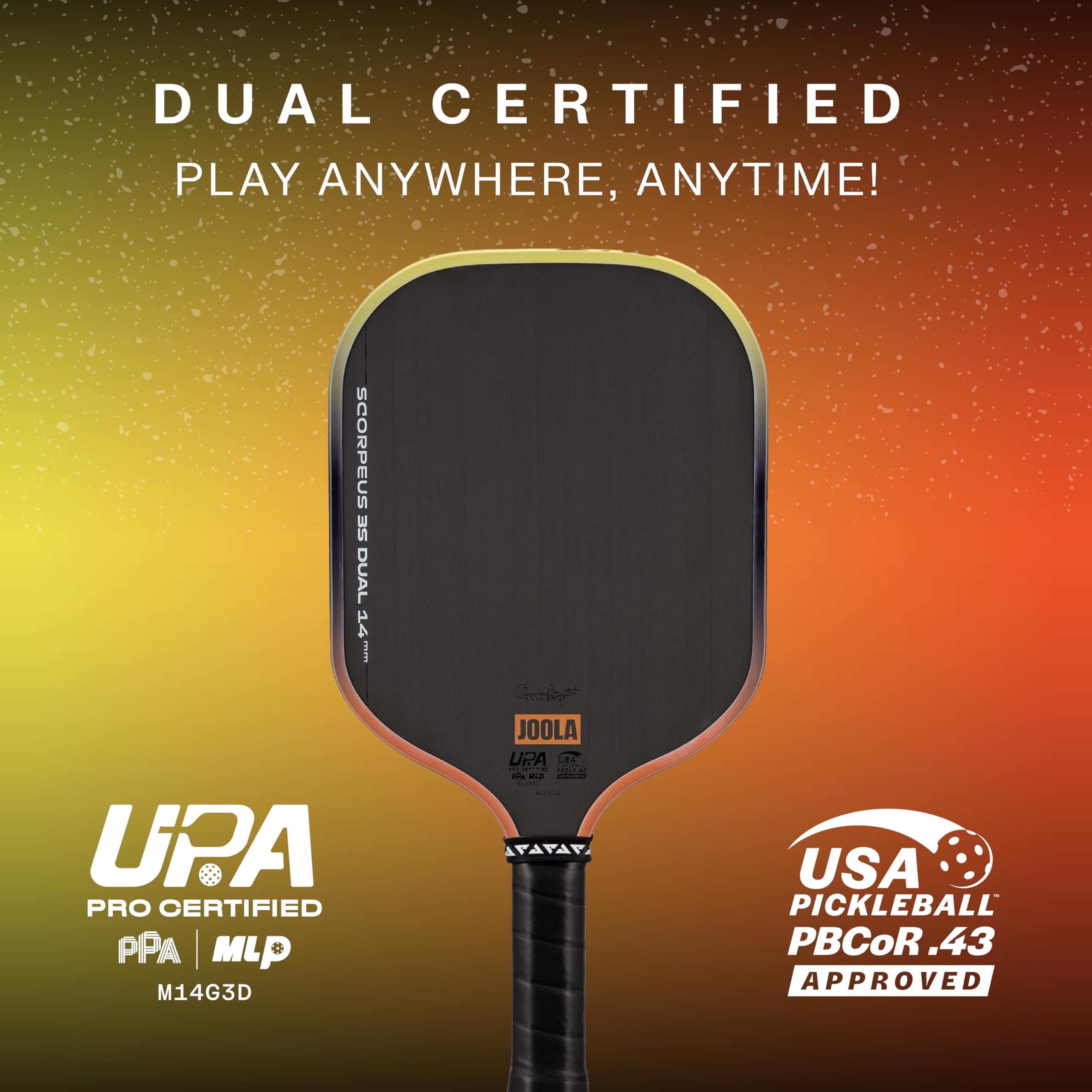 Amazon.com : JOOLA Anna Bright Scorpeus 3S Dual 14mm Pickleball