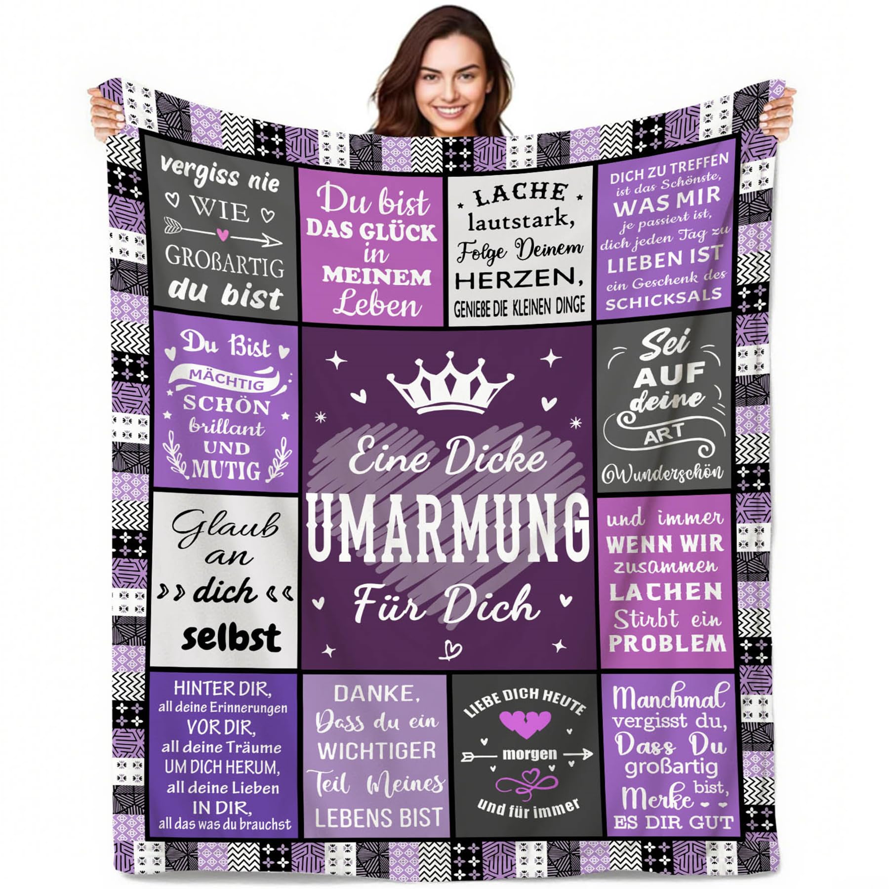 AOKILE Geschenke für Beste Freundin, Umarmung Decke Geschenk für Freundin Frau Geburtstag, GeburtstagGeschenk für Freundin Frau Frauen Schwester Kollegin Ehefrau und Mutter zum Geburtstag Weihnachten