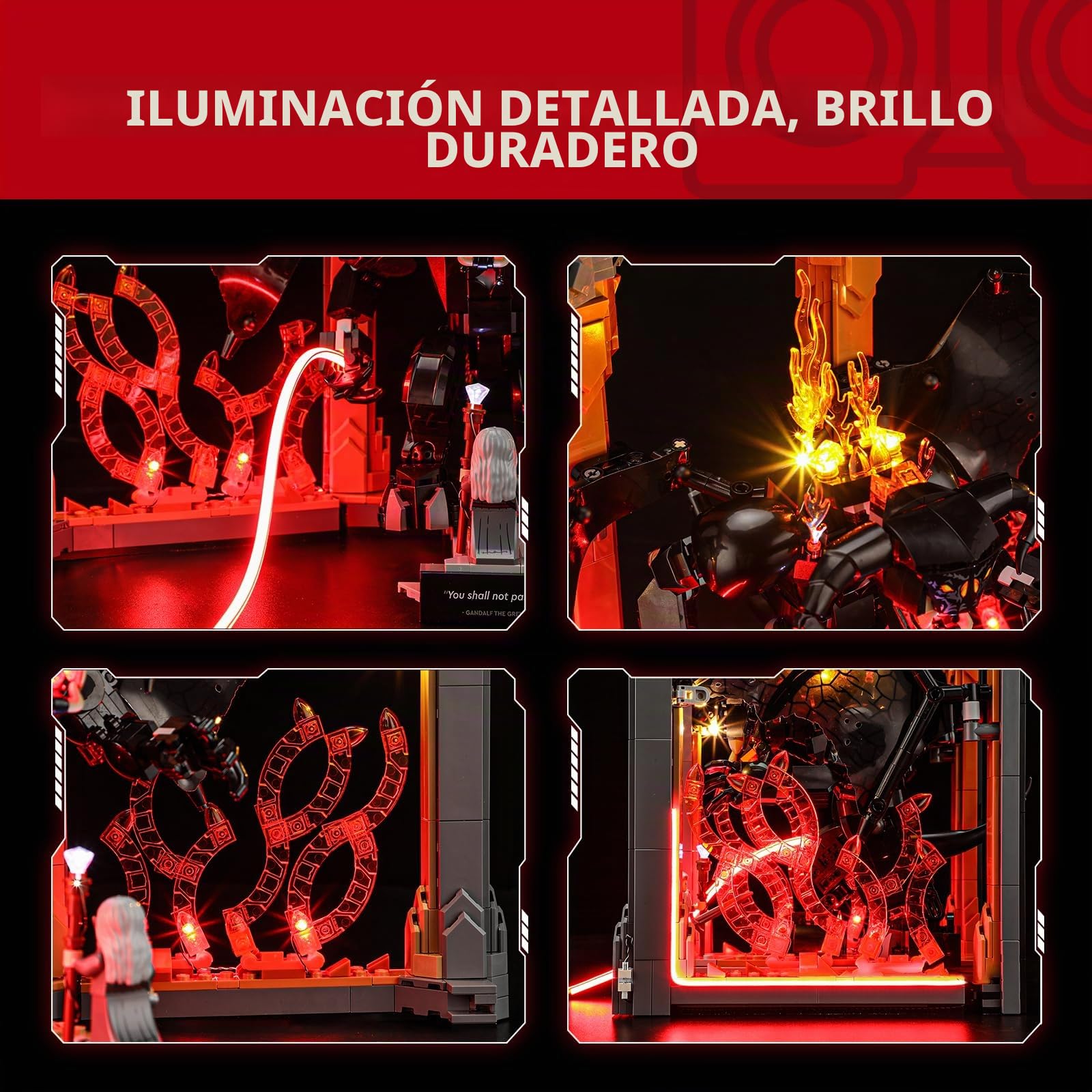 BRIKSMAX Kit de iluminación LED para LEGO Icons Rincón entre Libros: El Señor de los Anillos: Balrog - Compatible con Lego 10367 Building Blocks Model- No incluir el conjunto de Lego