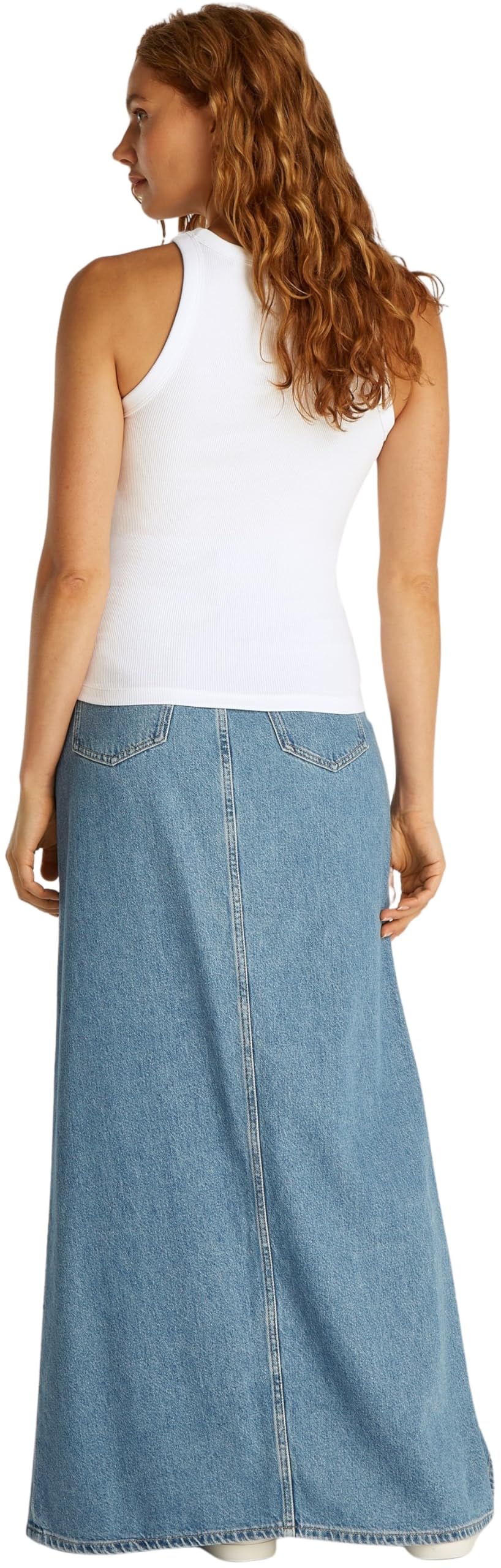 Calvin Klein Damen Tank Top Monologo Rib Skinny Fit, Weiß (Brilliant White), XXS – Ansicht 2