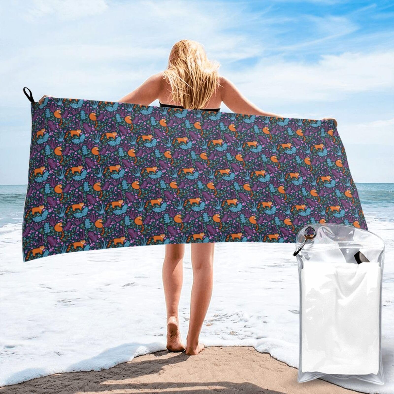 SDEGTHO Cat Print Print Beach Towel Quick Dry Portable For Swimming Yoga Adults Fitness
