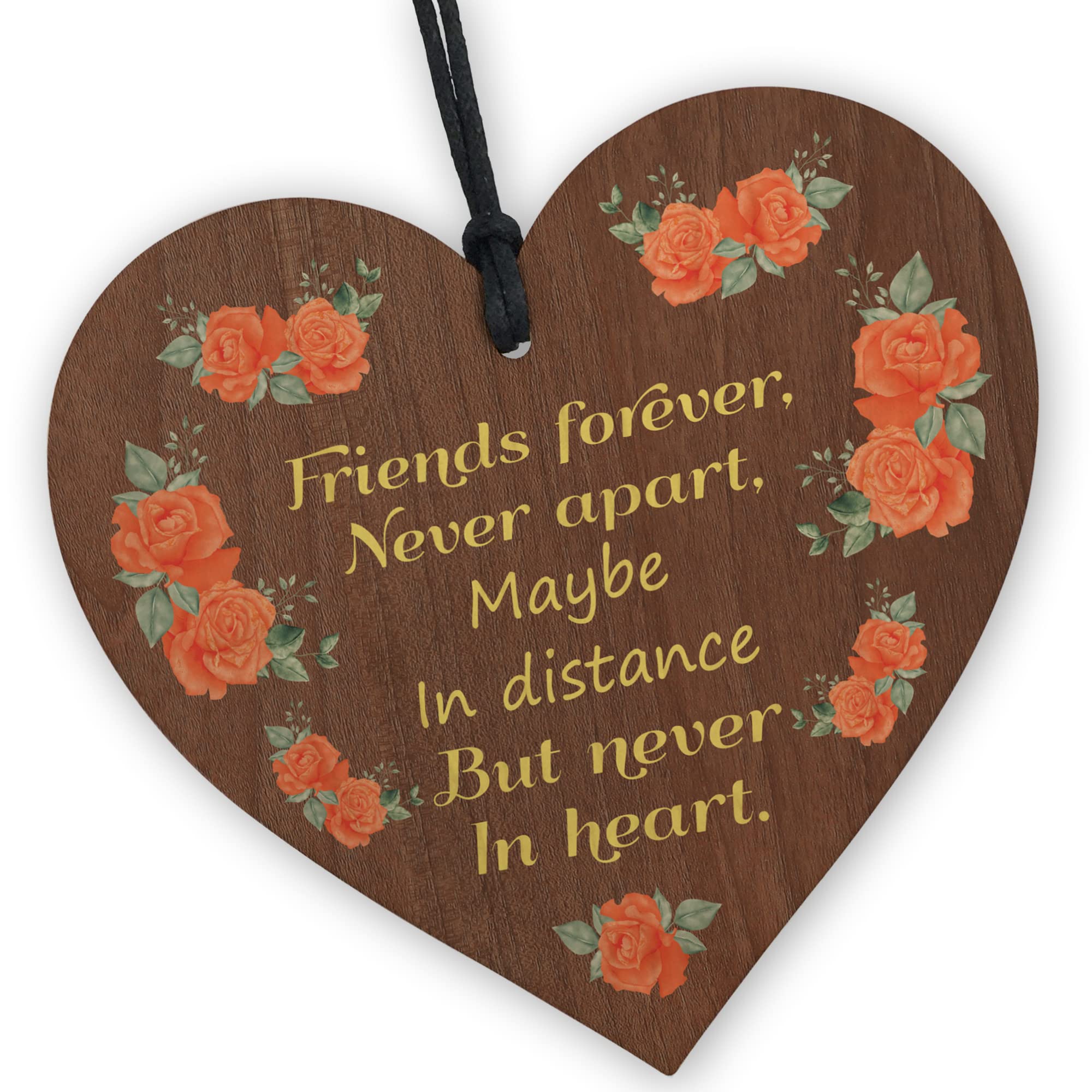 Red Ocean Friendship Gift In Distance Wood Hanging Heart Birthday Thank You Gift For Best Friend