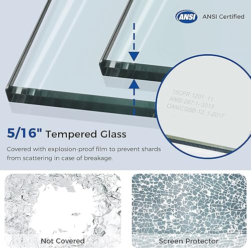Miniatura 5 de DELAVIN - 56-60 pulgadas Puerta de regadera sin marco, puerta corredera de regadera para baño, vidrio templado transparente de 516 pulgadas (8mm),