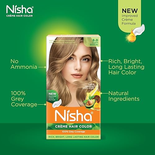 Miniatura 3 de Nisha Creme - Tinte permanente para el cabello, 100 % cobertura de canas, fácil de aplicar, coloración del cabello de larga duración para un