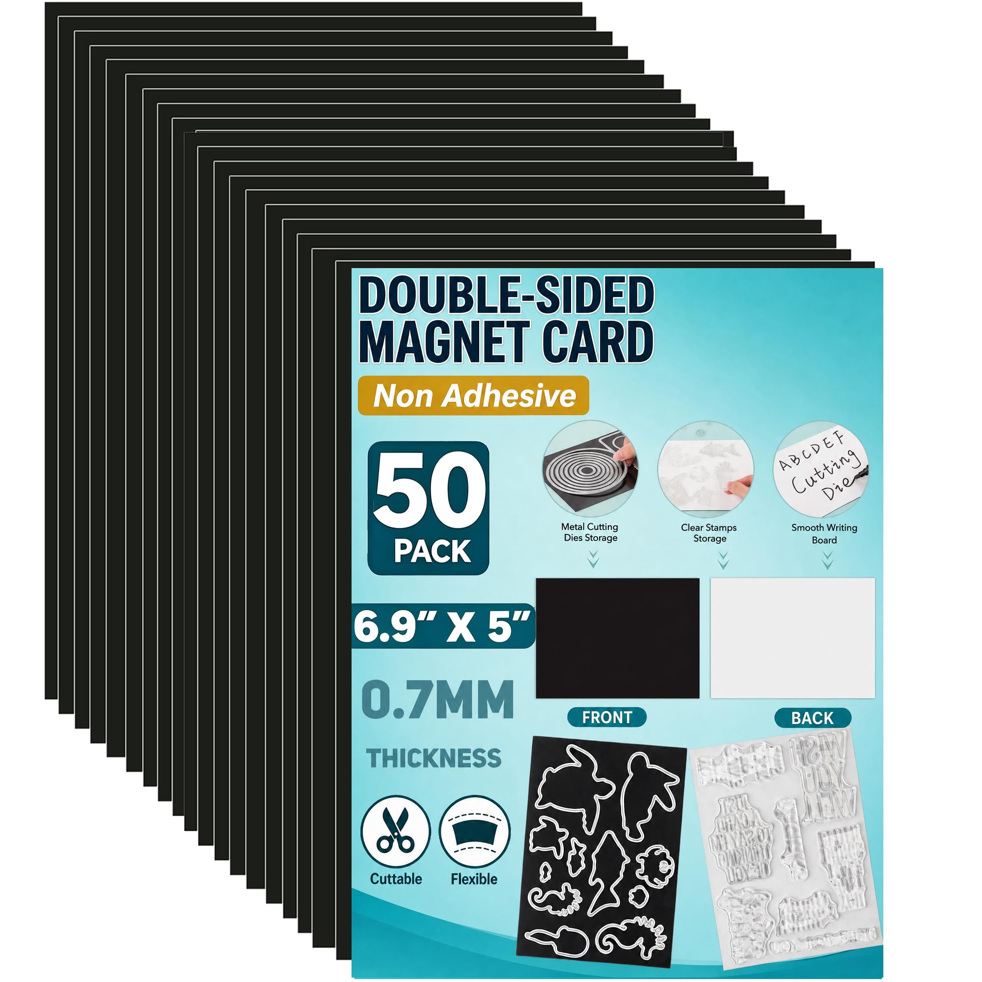 CYFUN DESIGN 50 szt. 0,7 mm grubości matrycy i pieczątek panele magnetyczne