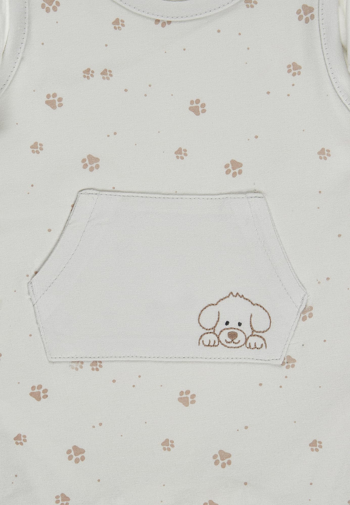 Sterntaler Baby Set - Strampler mit Langarm Body & Wendejacke – Baumwolljersey mit Pfoten-Motiv und Stickerei Hund Lucky – Strampler mit Knopfleiste und Babyjacke mit Kapuze – Farbe Silber – Größe 56