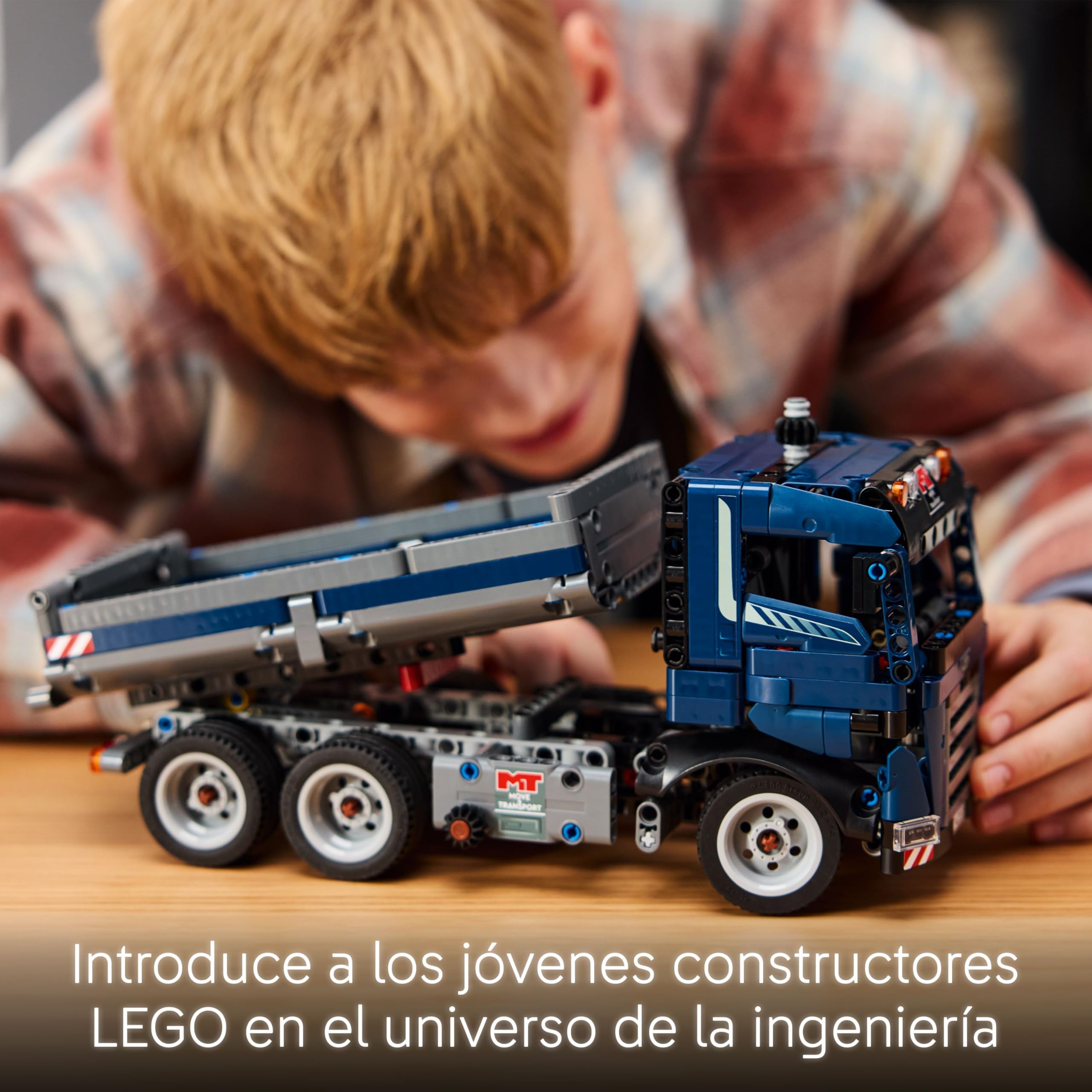 LEGO Technic Volquete Basculante, Vehículo de Obra y Construcción de Juguete, Camión Azul para Construir con Dirección y Caja Móvil, Regalo de Cumpleaños para Niños y Niñas de 9 Años o Más 42203
