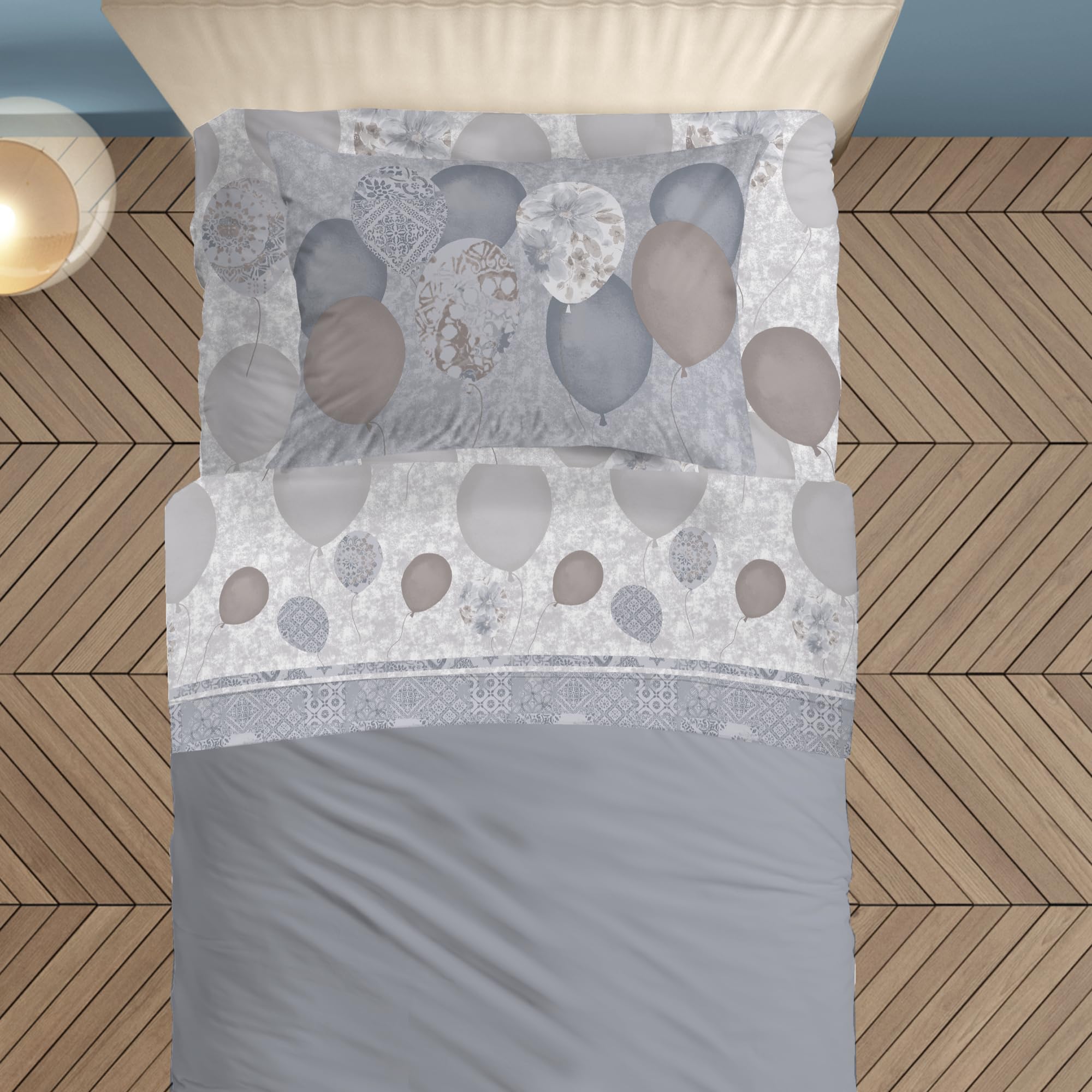 PENSIERI DELICATI 3/4 Bed Sheet Set, 100% Cotton, 120 x 200 cm 3/4 Bed Sheet Set, Includes Bottom Sheet - Image 2