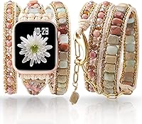 Vista 19 de Handmade Boho Watch Band Compatible with Apple Watch 49MM 45MM 44MM 42MM 41MM 40MM 38MM Beaded Wrap Bracelet for iWatch Ultra, Series