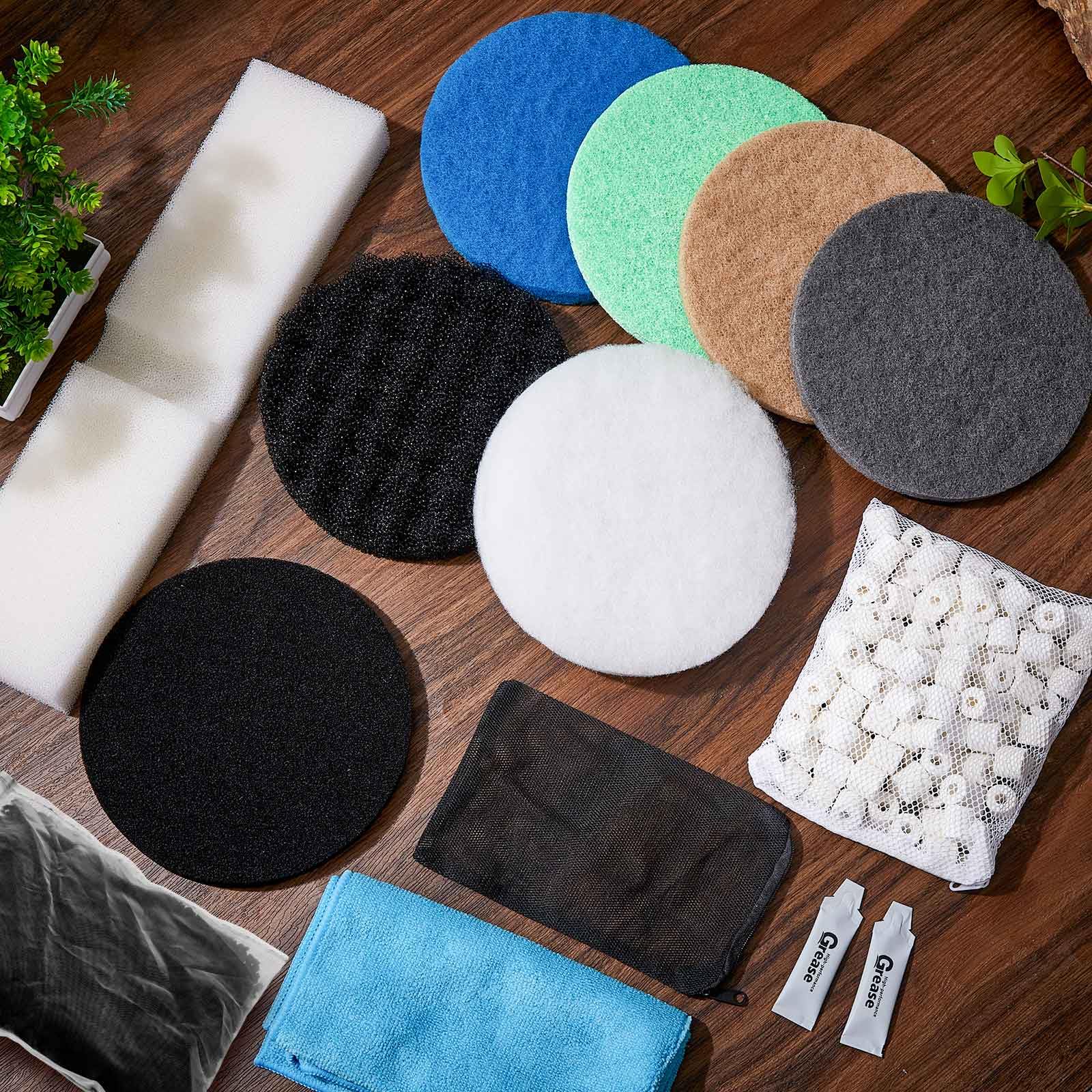Threlaco Kit de filtro de repuesto de 28 piezas compatible con Fx2/FX4/FX5/FX6, incluyendo almohadilla de carbono, almohadillas Bio-Sponge+, almohadilla de pulido de agua, esponja de limpieza rápida