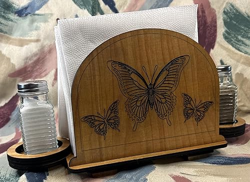 Miniatura 4 de Butterfly Napkin Holder with Salt & Pepper Shakers A Touch of Nature and Grace for Your Table Setting Made from Wood