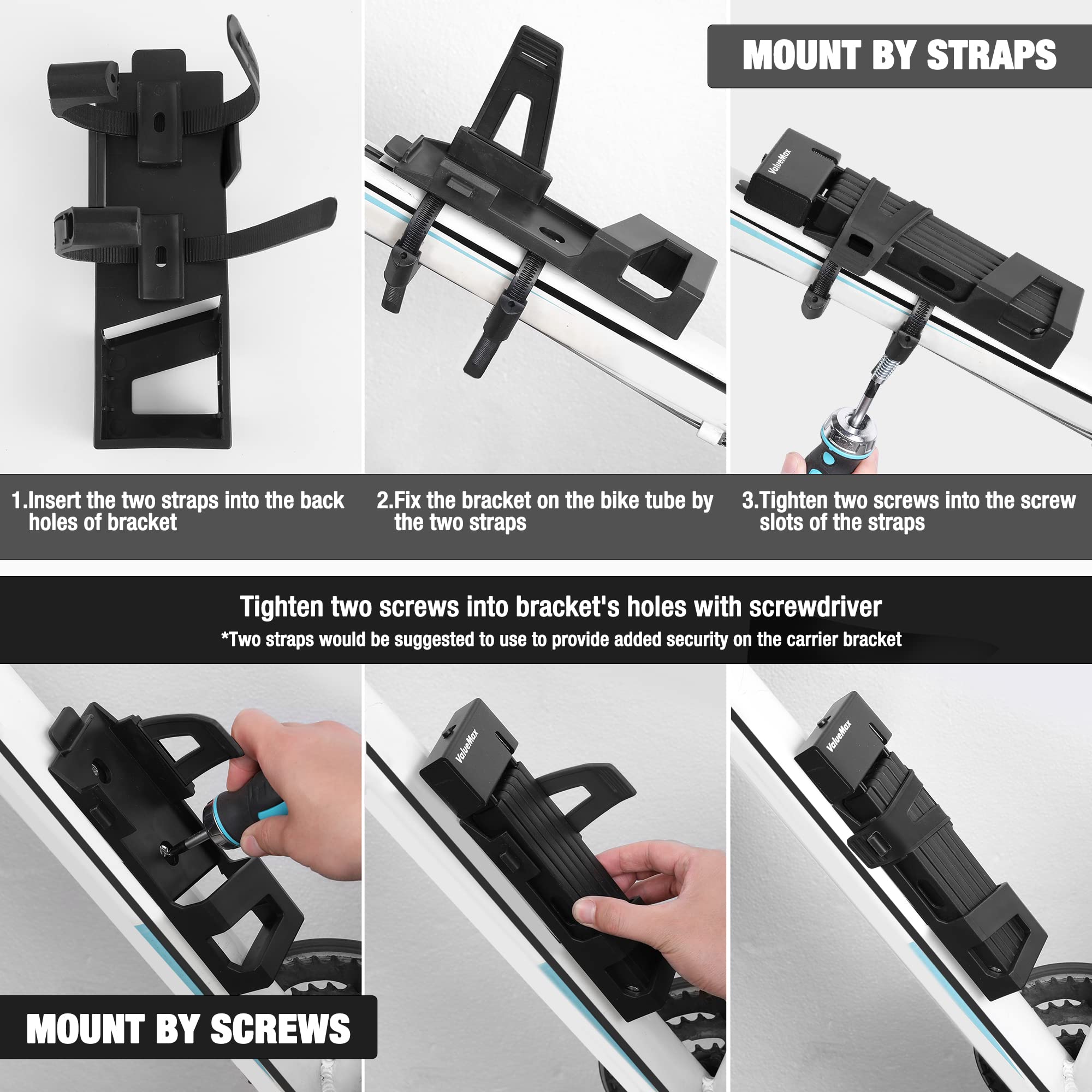 Lucchetto A U Per Biciclette ValueMax - Antifurto, Acciaio Temperato, Con Supporto E 2 Chiavi - Foto 3