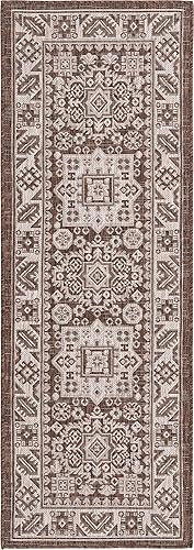 Miniatura 532 de Rugs.com Outdoor Aztec Collection Alfombra – 4 x 6 pies alfombra de tejido plano gris carbón perfecta para salas de estar, grandes comedores, planos