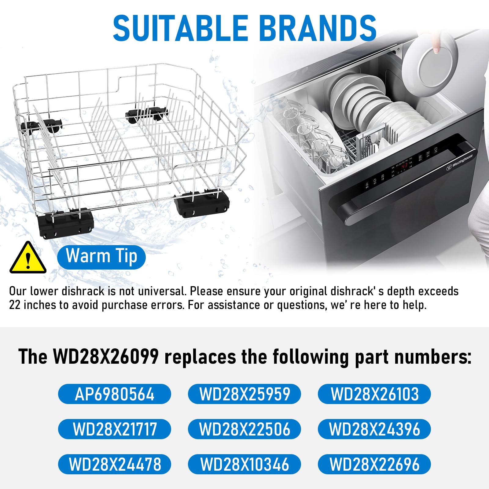 Dishwasher Rack UPGRADED GE Dishwasher Lower Rack WD28X26099 ...