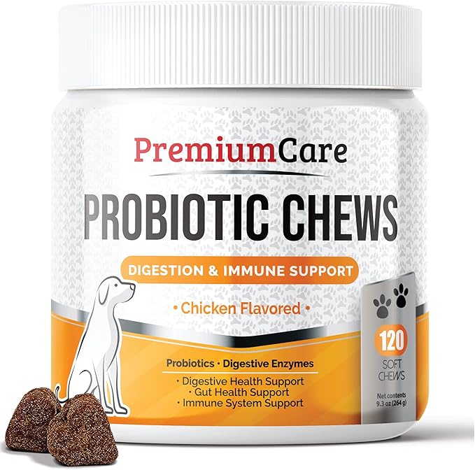 Premium Care Probiotics for Dogs for Yeast, Itchy Skin and