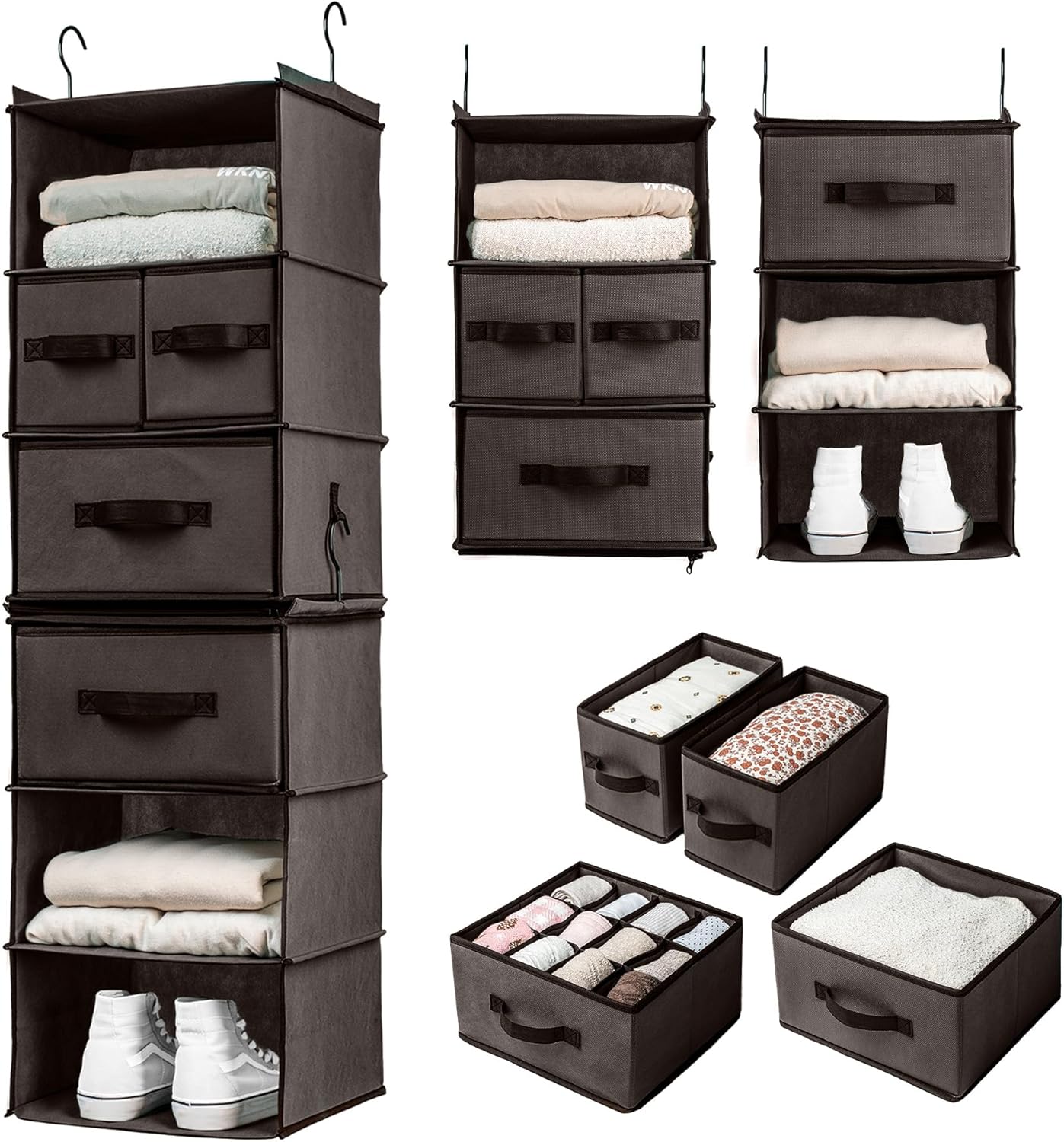 SMIRLY Hanging Closet Organizer and Storage Shelves Wardrobe Clothes