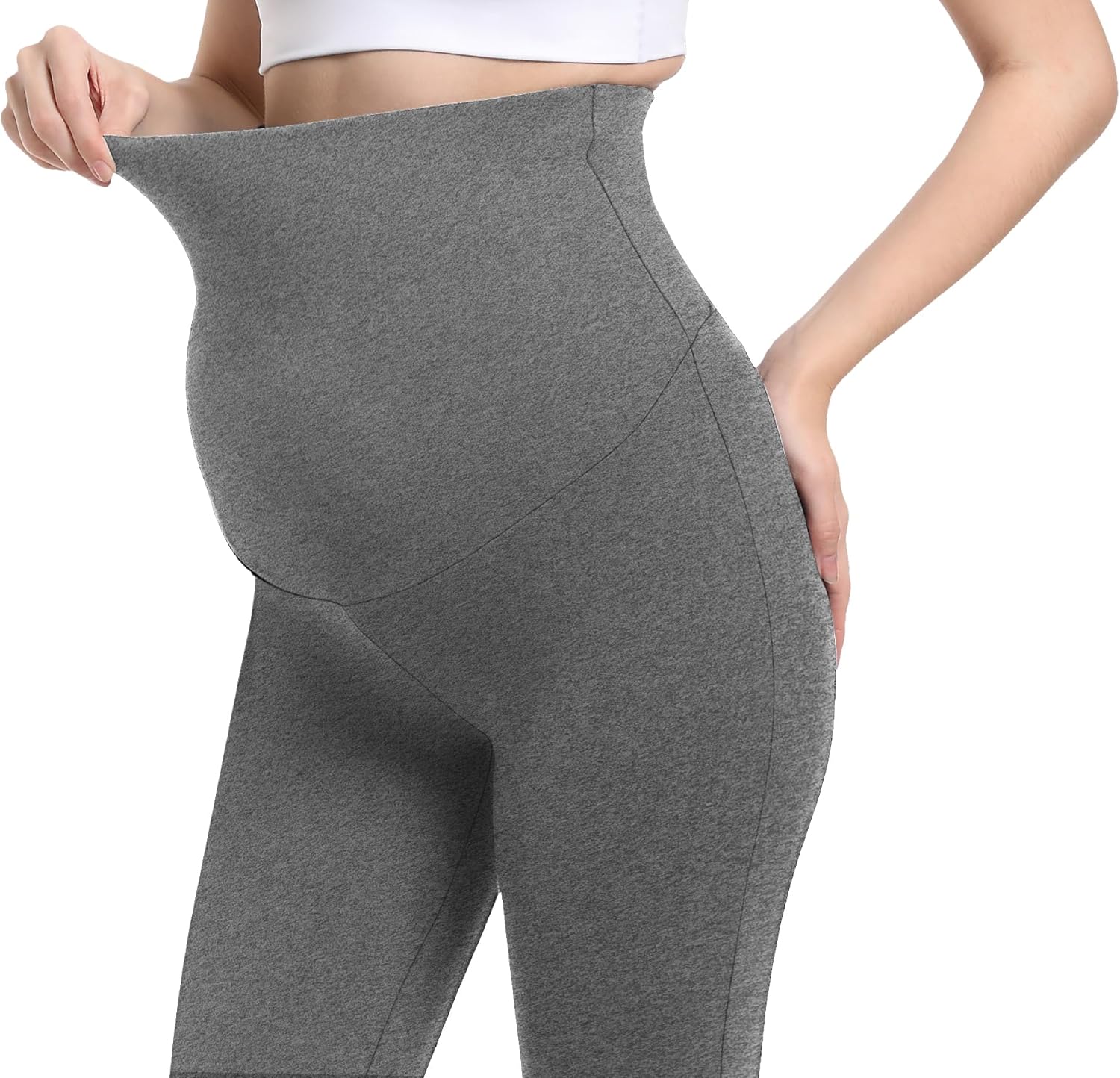V VOCNI Women's Maternity Flare Leggings Over The Belly Bootcut Bell Bottom Pregnancy Leggings Lounge Yoga Pants - Image 2