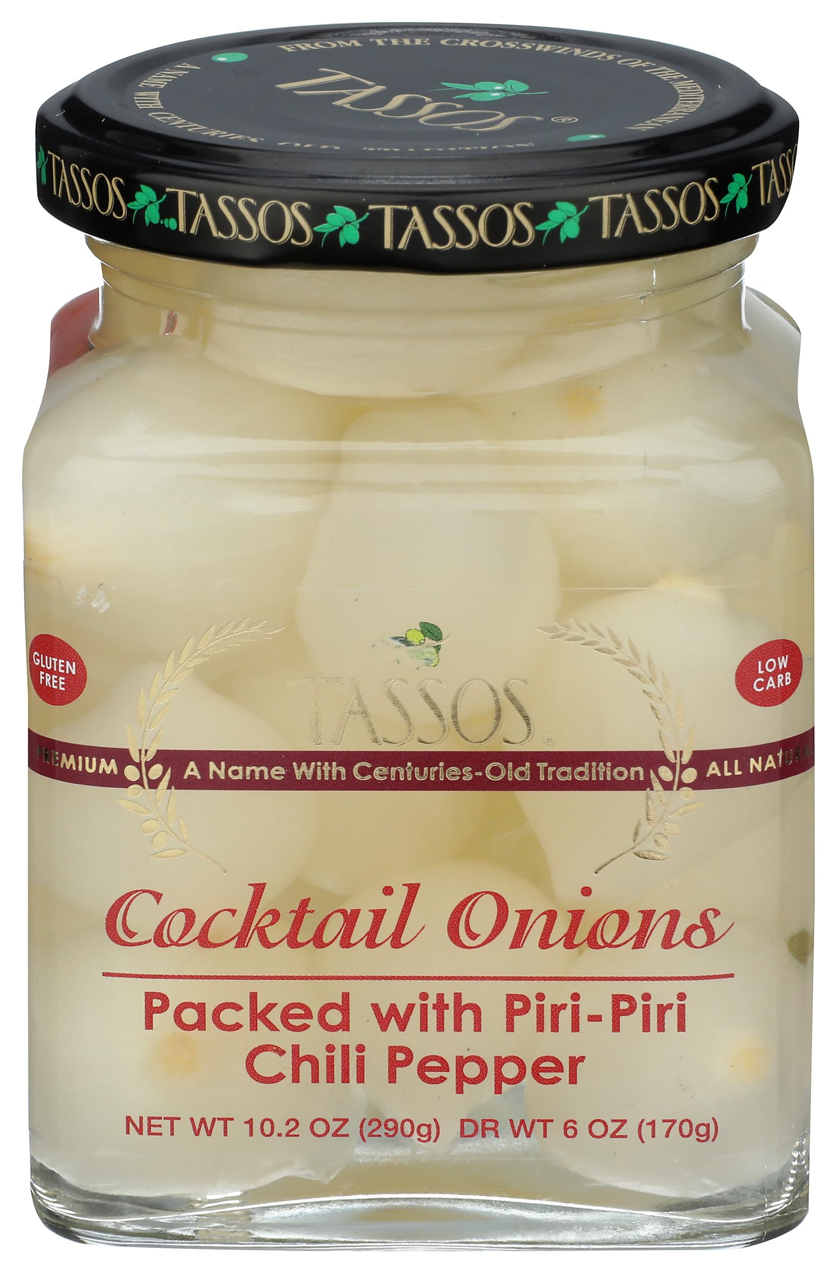 TASSOS Piri Piri Cocktail Onions, 10.2 OZ