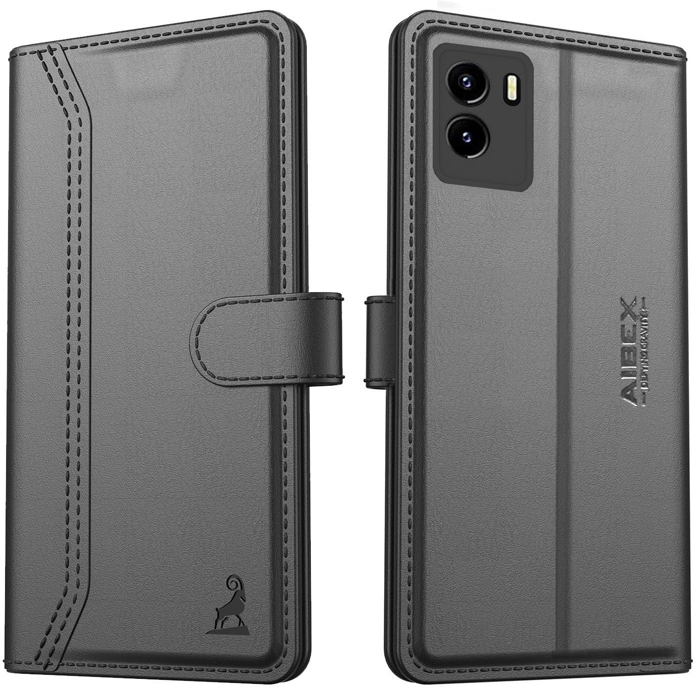 AIBEX ® Vivo Y15s 2022 / Vivo Y01 Flip Cover Leather Finish | Inside TPU with Card Pockets | Wallet Stand | Complete Protection Flip Case Black (B0C8JQVS34) Amazon Price History, Amazon Price Tracker