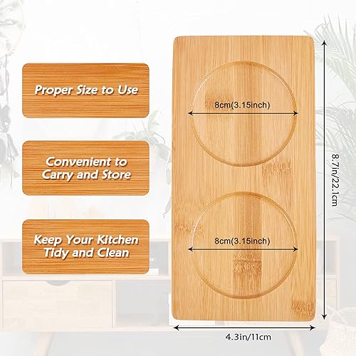 Miniatura 2 de GORGECRAFT Bandeja de molino de sal y pimienta, bandejas de molienda de pimienta de madera, bandeja de servir de té de condimentos de bambú