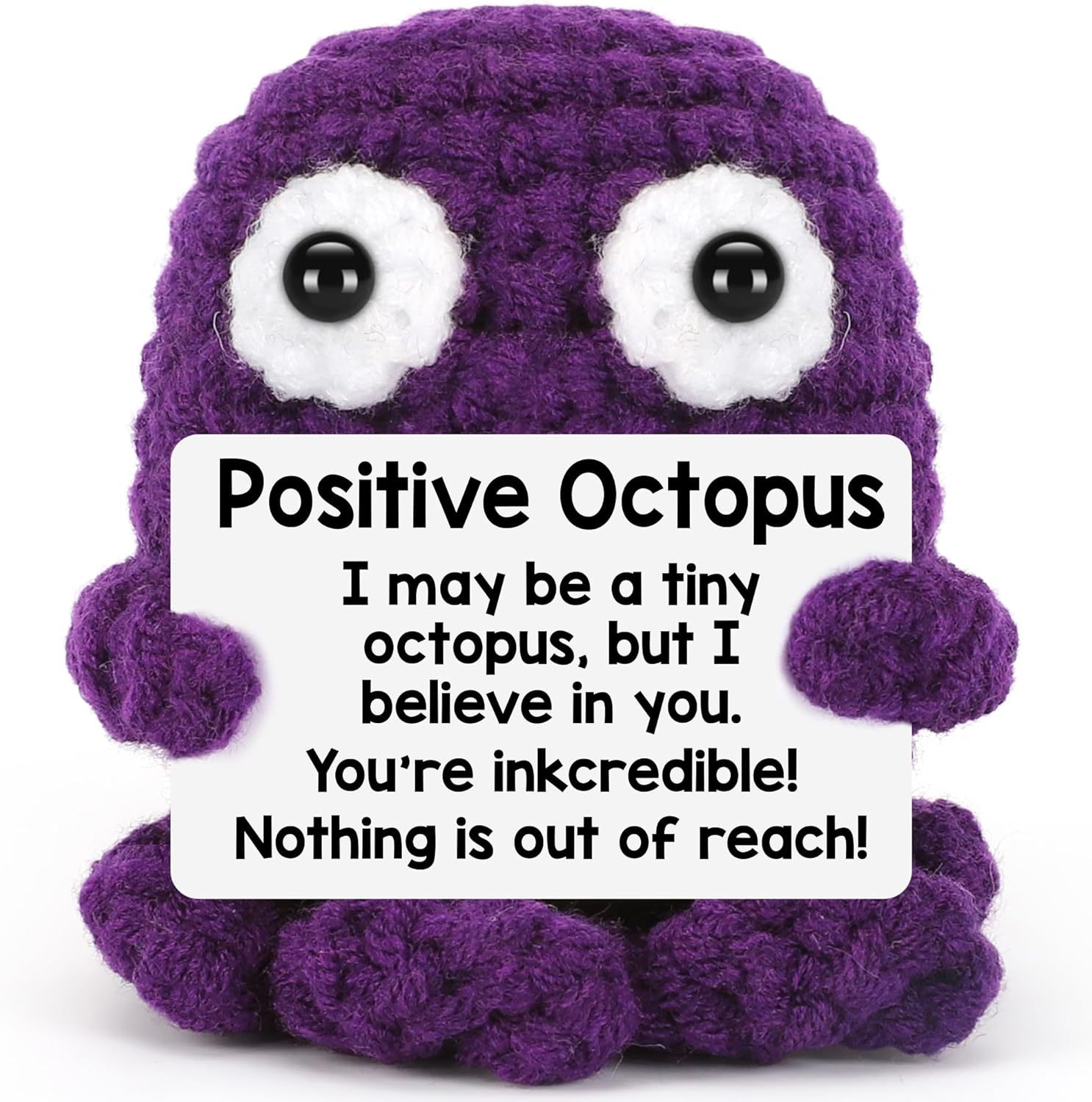 Mini Octopus Back to School Gifts for Teens College Student First Day of School Gift, Birthday Gifts for Women Men, Mental Health Emotional Cheer Up Support Positive Crochet Animals Cute Stuff Octopus
