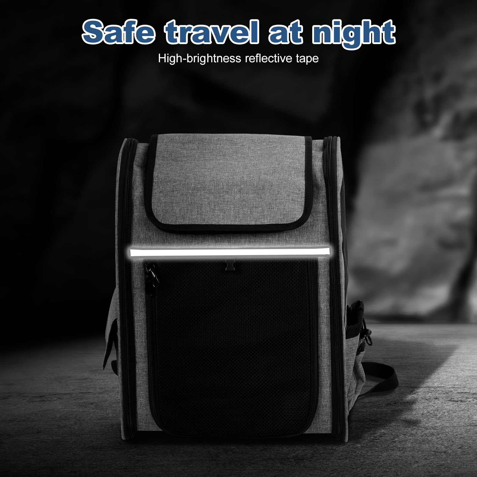 Sac Transport Chat,Sac à Dos Extensible pour Chat pour Chien jusqu'à 8 kg-avec Laisse de sécurité intérieure et Tapis pour Animaux de Compagnie-Sac de Transport pour Chat (Max.8KG)