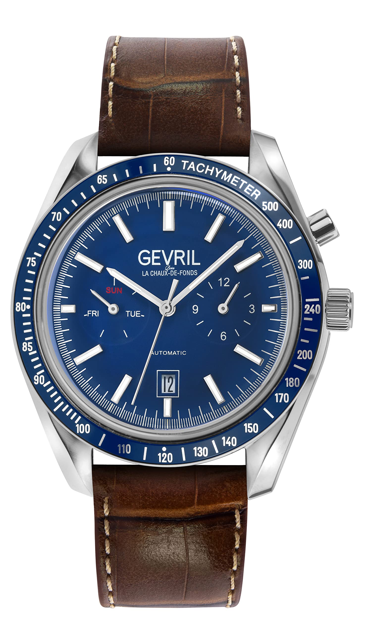 Photo 1 of Gevril Men's Lenox Swiss Automatic Watch, Genuine Italian Leather Strap