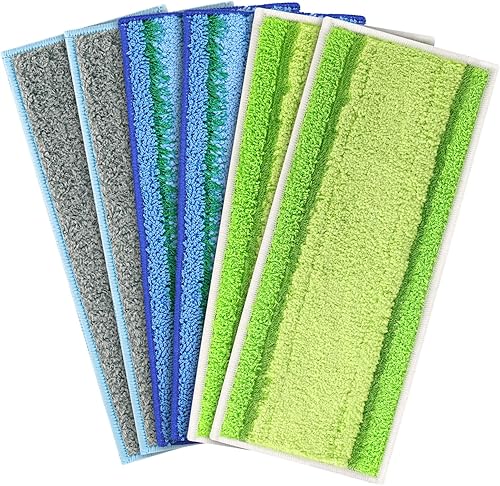 Miniatura 1 de LINNIW Paquete de 6 almohadillas húmedas M6 mejoradas de microfibra limpiadora profunda, lavables y reutilizables, compatibles con Braava Jet M6