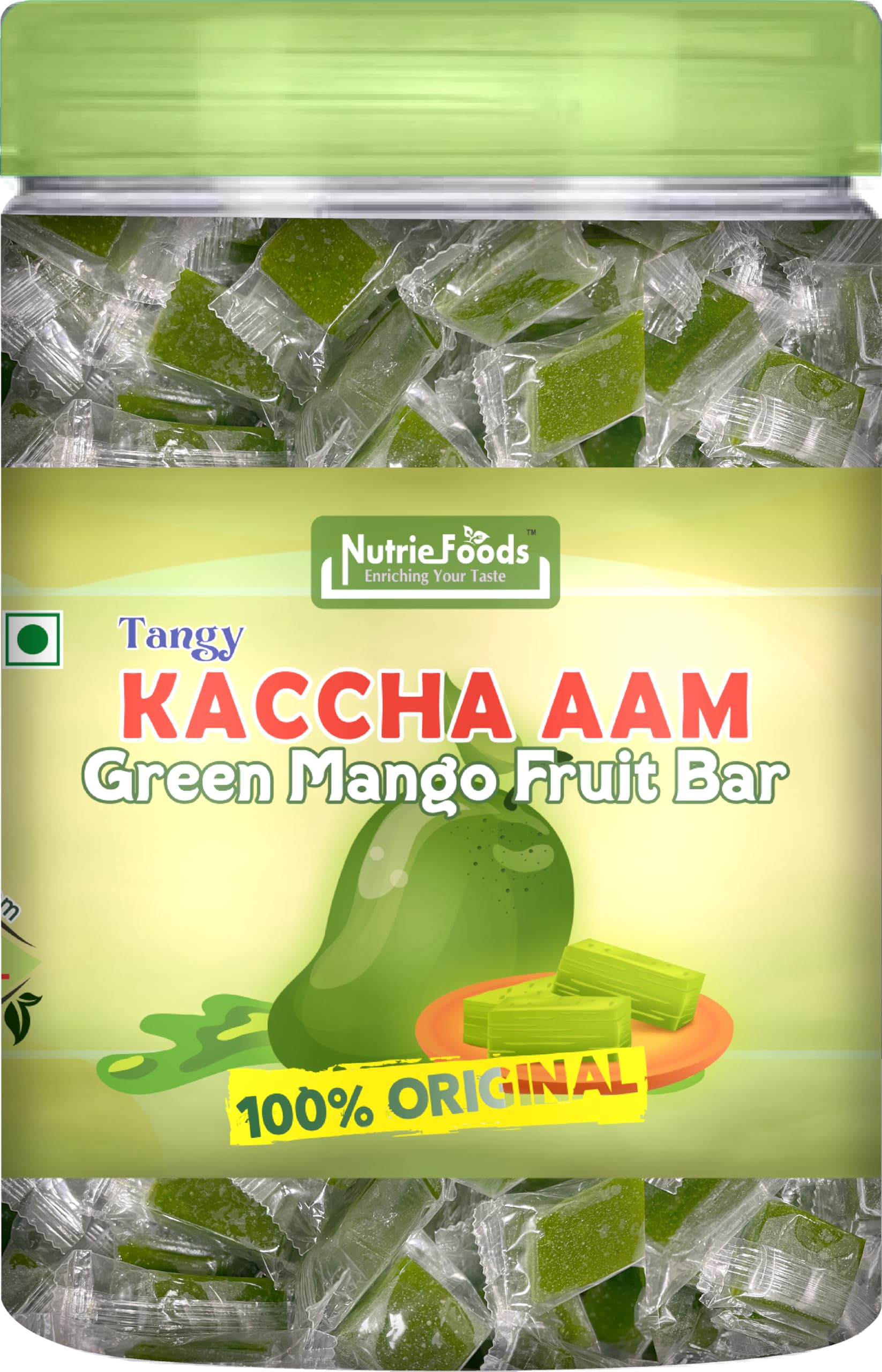 Nutriefoods Enriching Your Taste Kaccha Aam | Green Mango Fruit Bar | 100% Natural Fruit Candy | Premium Raw Mango Toffee (400gm)