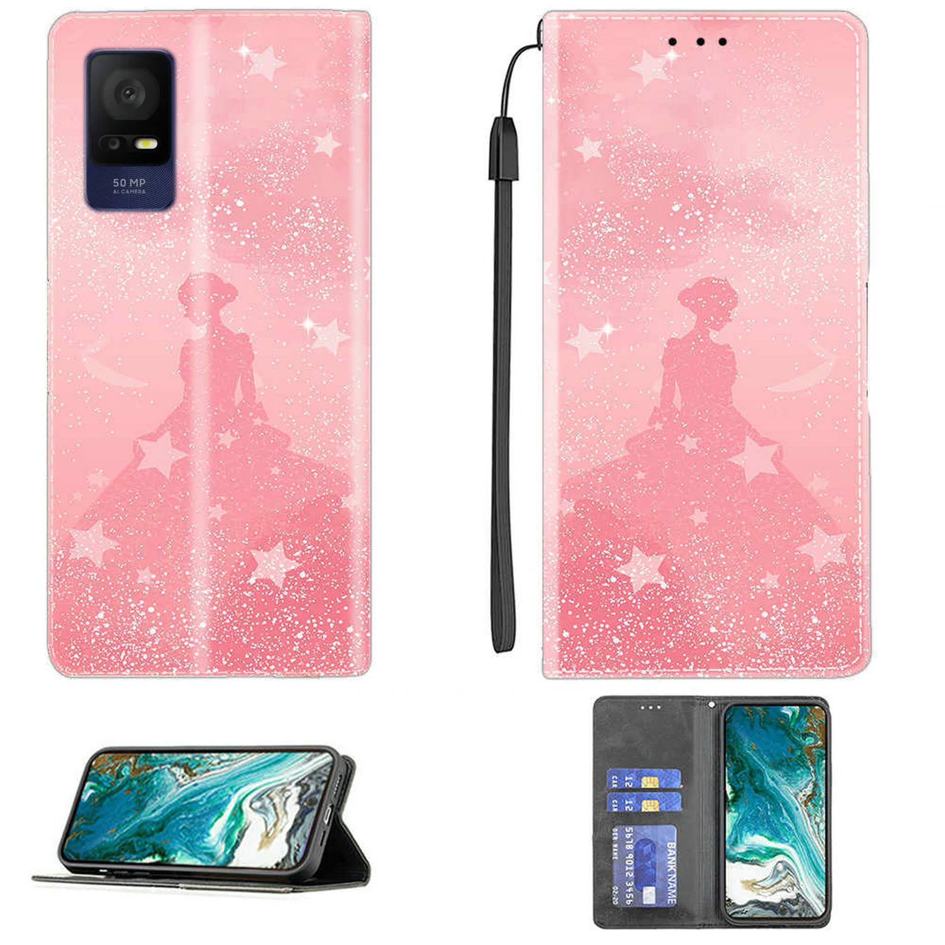 Per Tcl 405/406/408 Custodia, Pelle Portafoglio Flip Cover