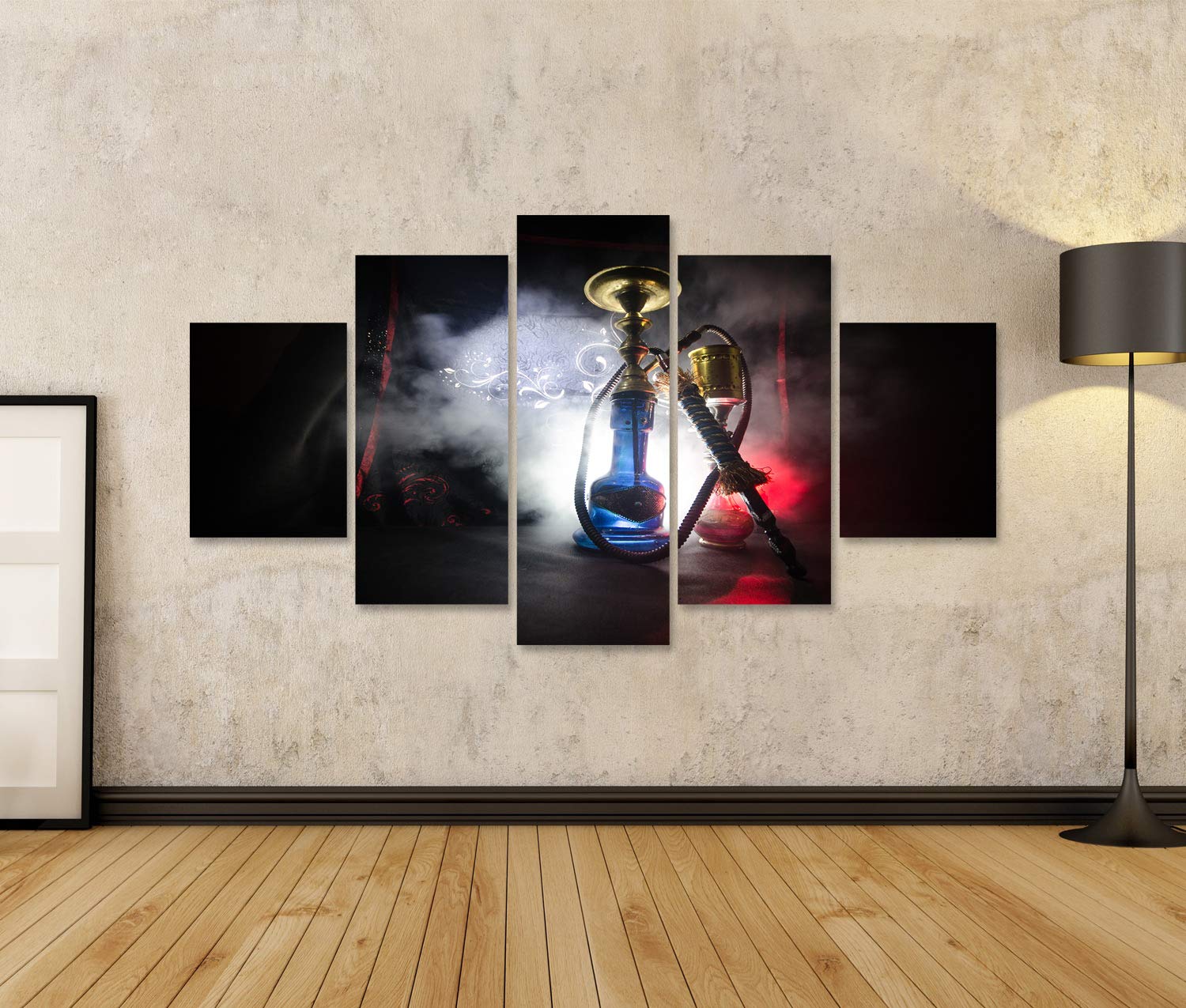 islandburner Cuadro en Lienzo Carbón Caliente de narguile en un tazón de Shisha con Fondo Negro. Concepto de Shisha-Shisha Oriental con Estilo. Cuadros Modernos Decoracion Impresión Salon