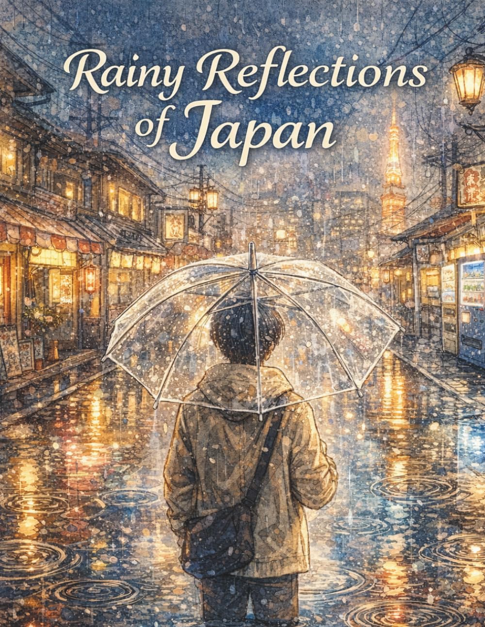 Rainy Reflections of Japan: Clear Umbrellas, Quiet Streets, and Reflective City Scenes for Relaxation and Mindfulness