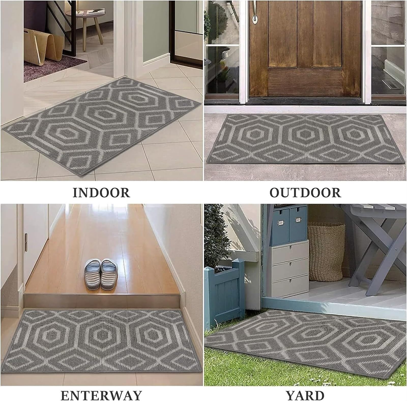 Paillasson Tapis De Porte D'entrée en Caoutchouc Naturel Durable, D'intérieur Et D'extérieur pour Grattoir À Chaussures pour L'entrée