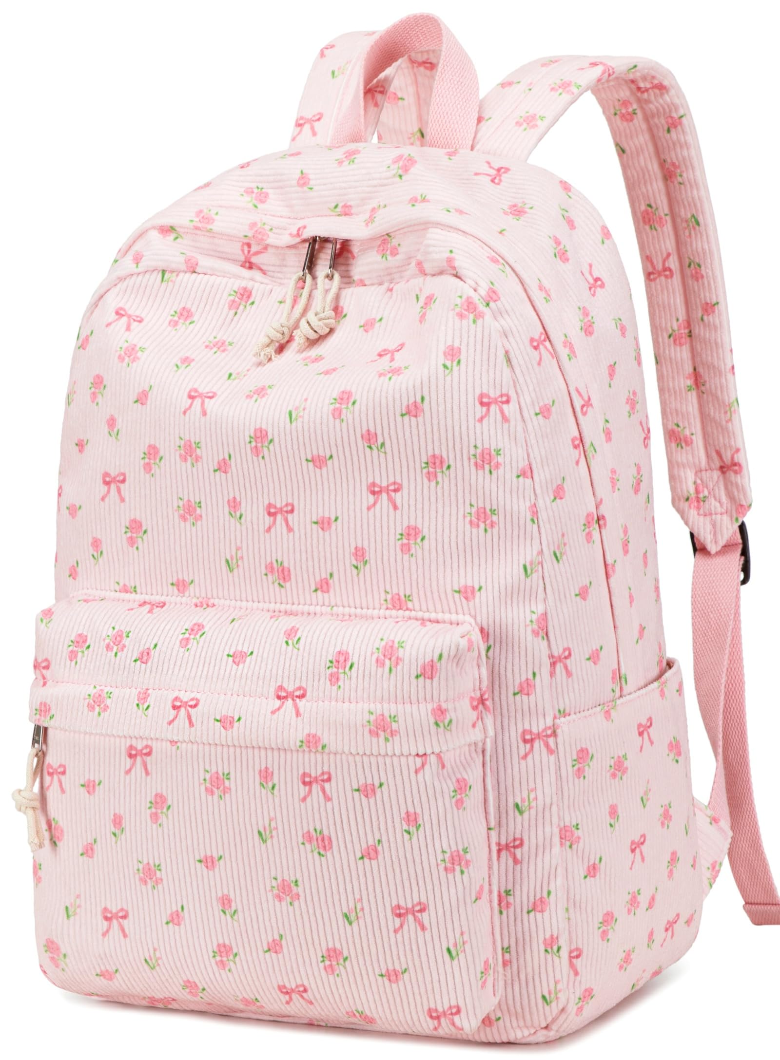 Zaino scolastico per ragazzi, grande, in velluto a coste, leggero, per ragazze e ragazzi, casual, per scuola superiore e universitaria