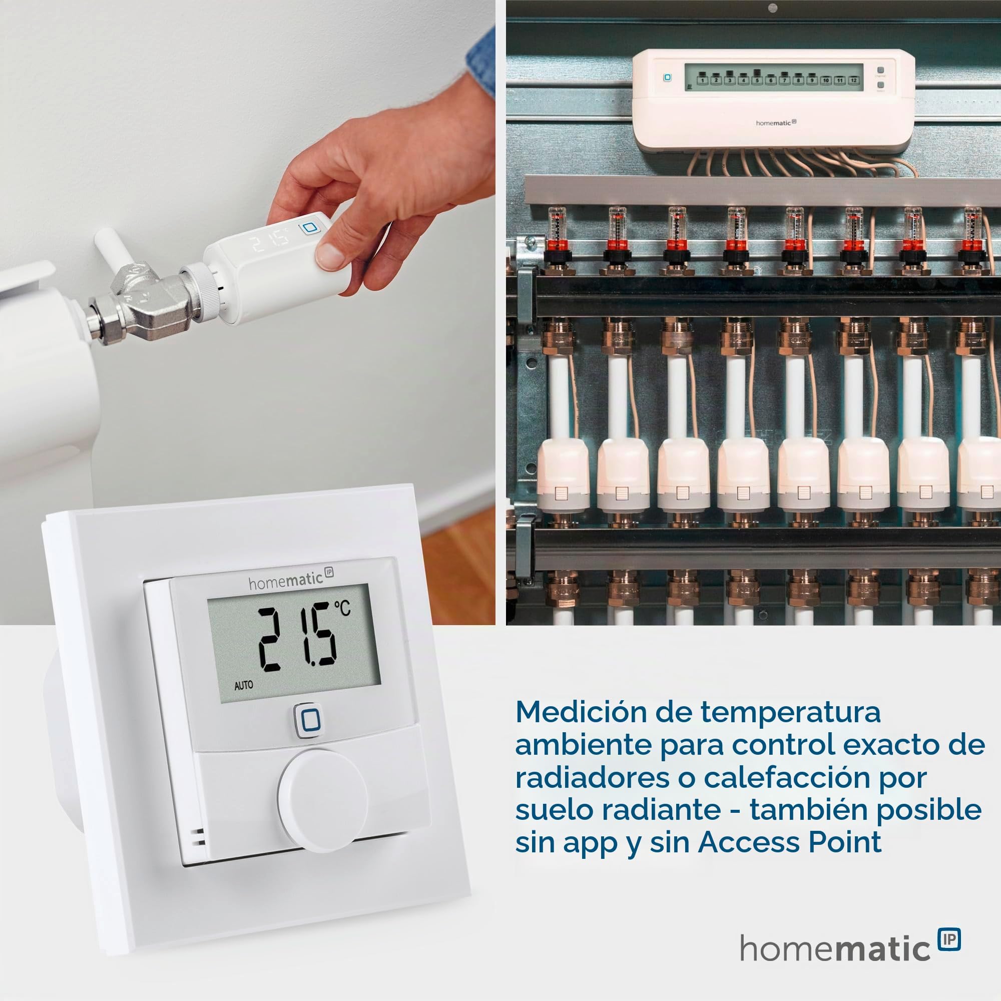 Homematic IP HmIP-BWTH RF Blanco termoestato - Termostato (RF, Blanco, IP20, 130 m, LCD, 230 V)