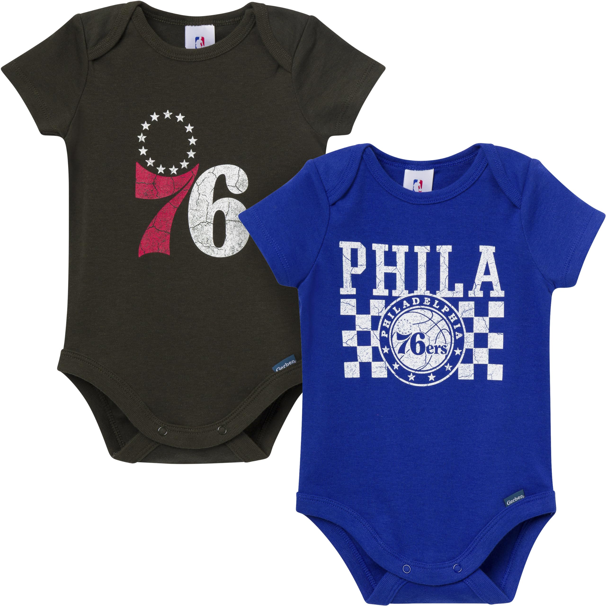 Gerber Baby NBA Boys &amp; Girls 2-Pack Short Sleeve Onesie Bodysuits