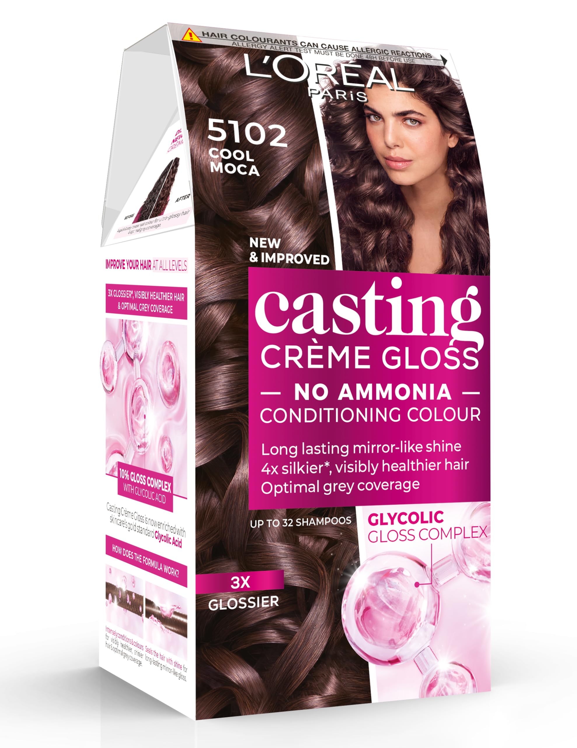 Casting Crème Gloss Hair Colour, 513 Iced Truffle, No-Ammonia, Semi-Permanent Hair Colour Lasts 32 Washes, Up to 3x Glossier, 4x Silkier, Visibly Healthier Hair, Luxurious Iced Truffle Shade