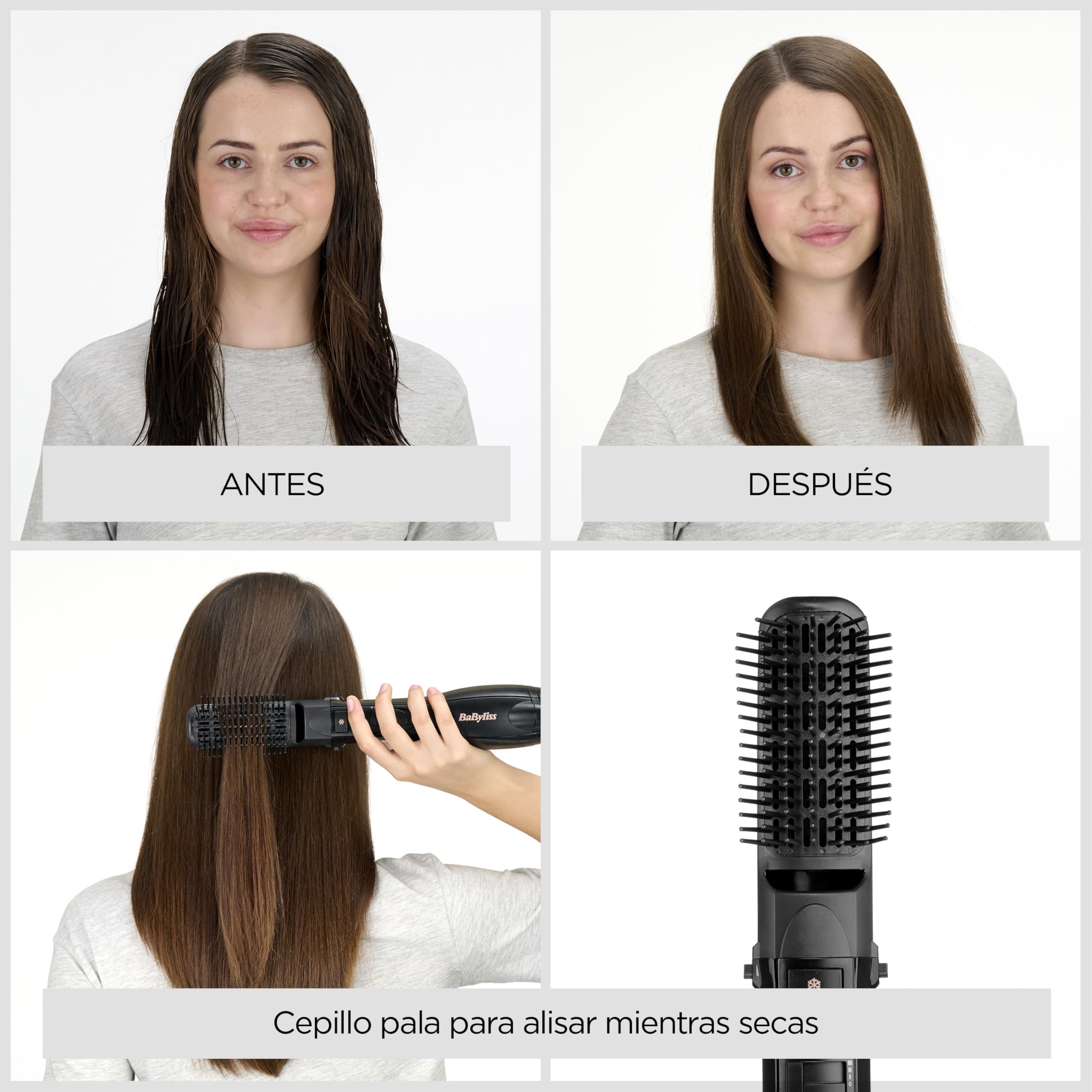 BaByliss Smooth Finish 1200 Cepillo de Aire Caliente 4-en-1 AS122E 1200W