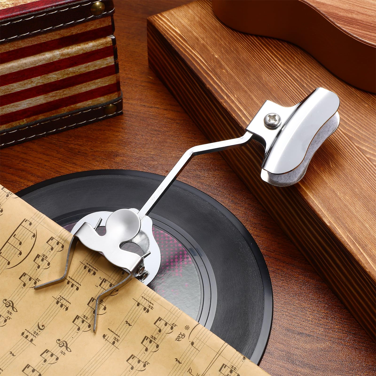 Vaguelly Marching Lyre für Posaune Metall, Clip-On Holder, Standmusik, Silber
