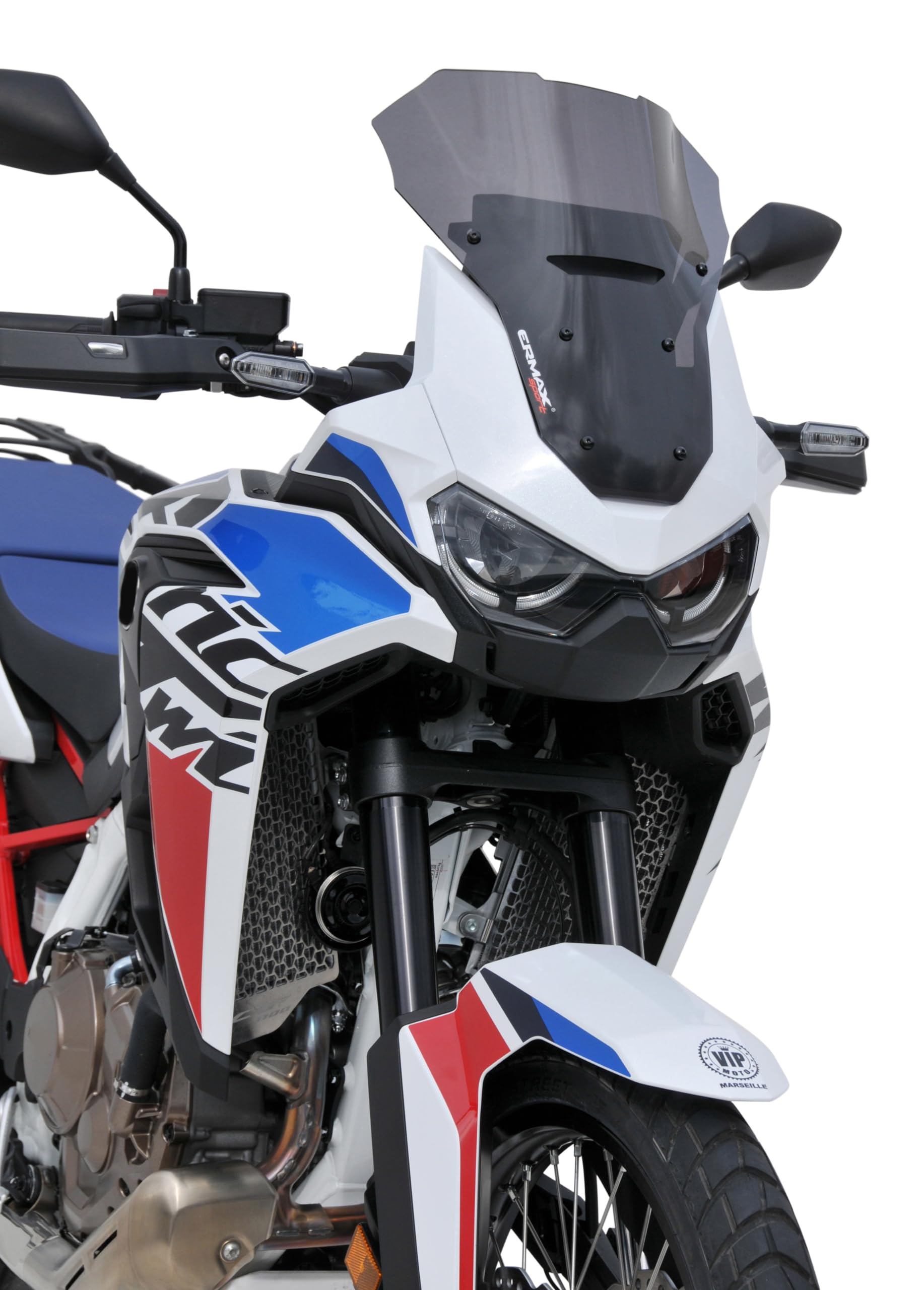 4Moto Cupolino Sport (39cm) Compatibile con Africa Twin CRF 1100 L 2020-2023, Vetro Trasparente, Plug and Play, Front and Inside