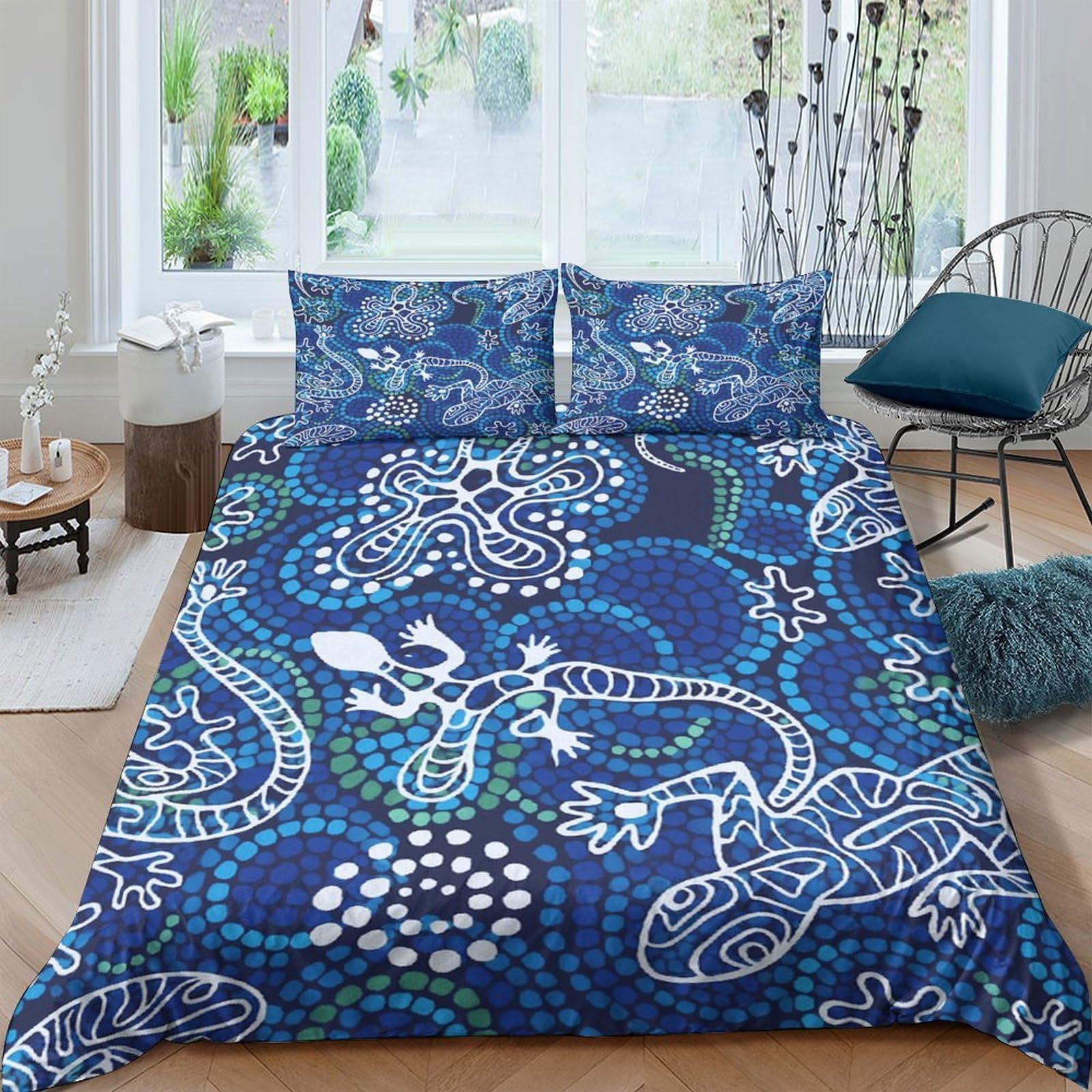 Parure de lit bohème 3D en microfibre respirante pour ado