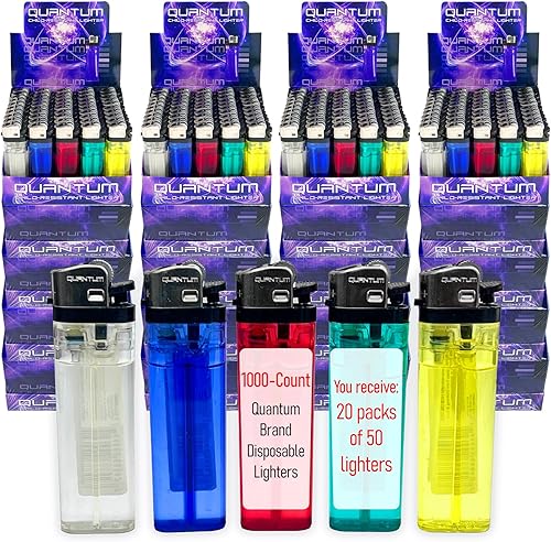 Miniatura 10 de Encendedores desechables (paquete de 50)  Quantum  Paquete de 55 unidades incluidas  Paquete de 55 encendedores en total