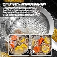 Vista 5 de Stainless Steel Fine Mesh Strainer, Fine Mesh Stainless Steel Colander, Spoon Extra Fine Mesh Strainer with Handle for Oil Filter Skimming Grease