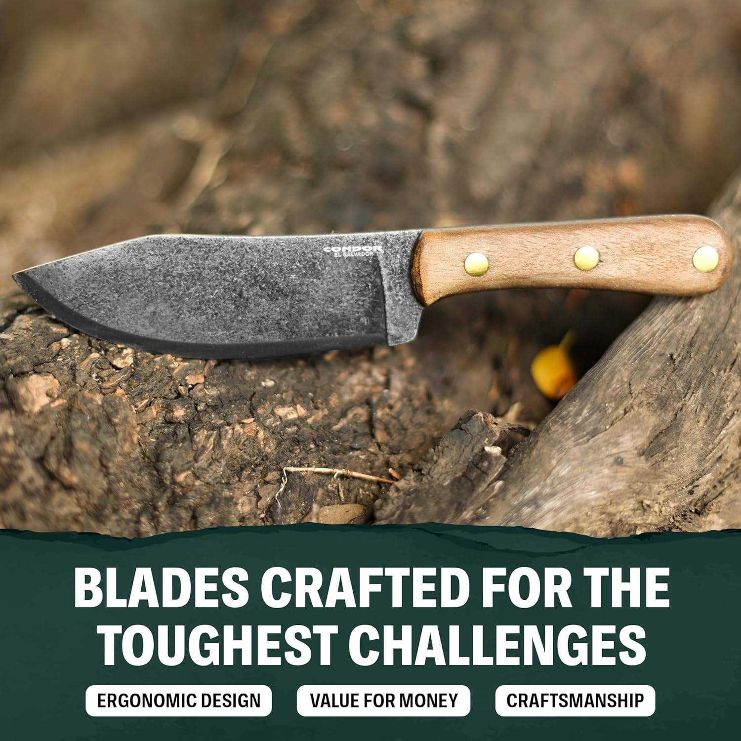 Condor Tool & Knife Mini Hudson Bay Fixed Blade Hunting Knife - 1075 High Carbon Steel - Hand Crafted Welted Leather Sheath - 4.9in Blade - 5mm Thick - 9.5oz